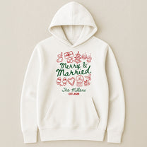 Merry & Married First Christmas As Mr & Mrs - Personalized Hoodie