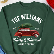 Merry & Married Our First Christmas Couple Matching Sweatshirts - Personalized Sweatshirt