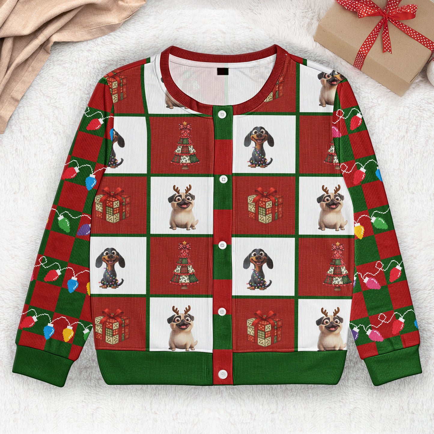 Merry Woofmas - Personalized Crewneck Cardigan