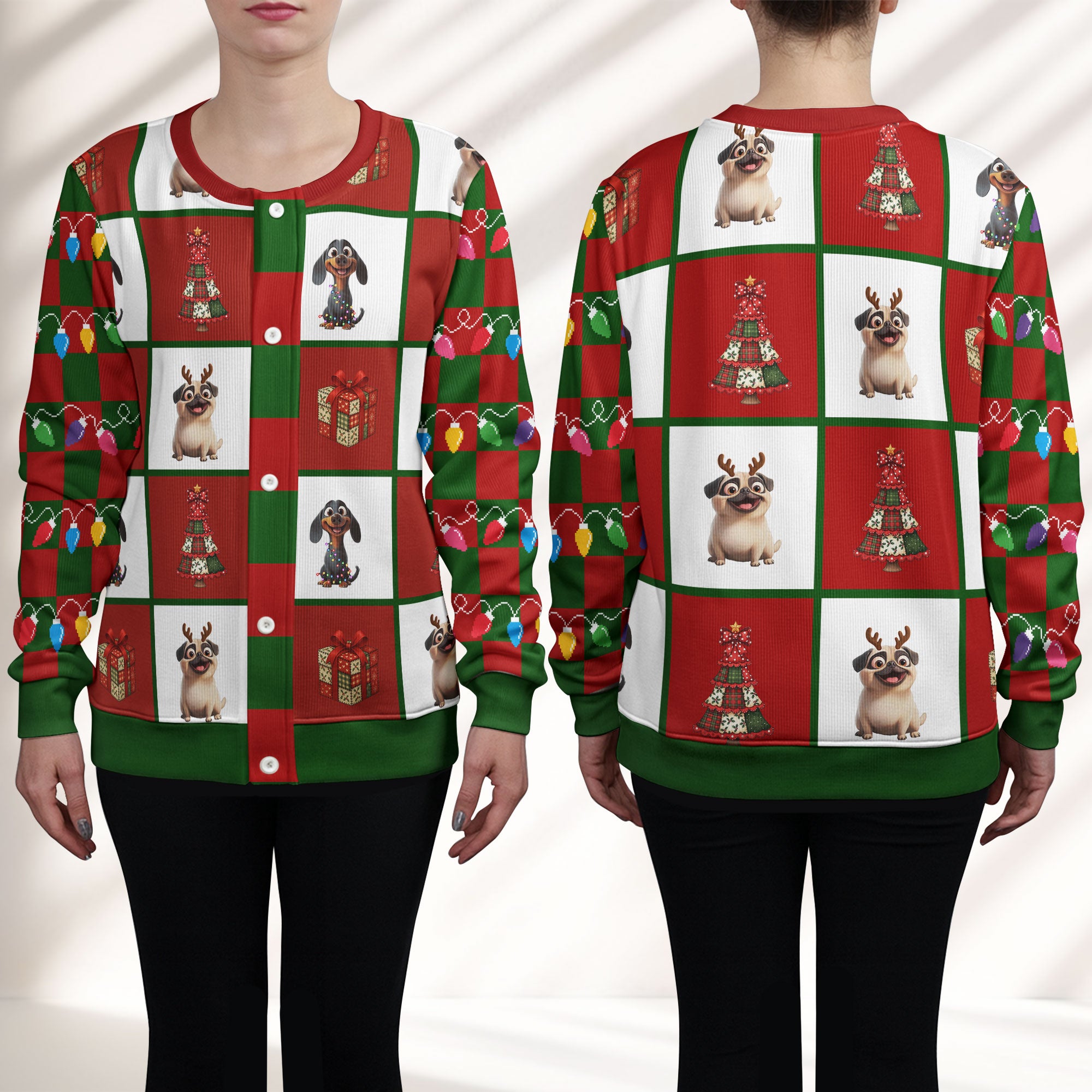Merry Woofmas - Personalized Crewneck Cardigan