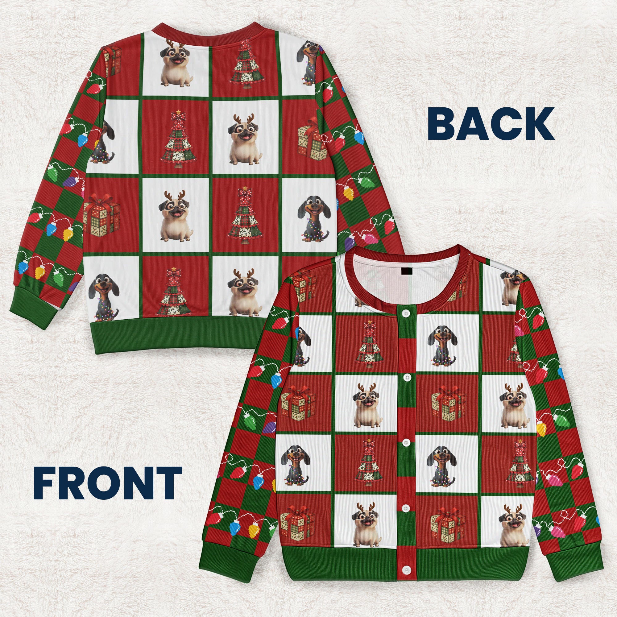 Merry Woofmas - Personalized Crewneck Cardigan