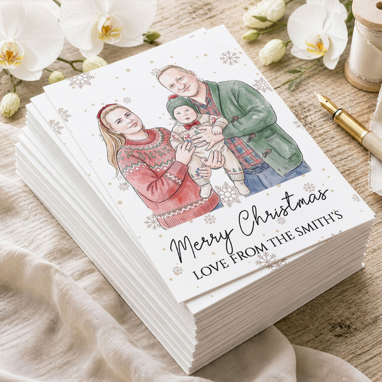 Merry-Christmas-Happy-Holidays-Custom-Photo-Watercolor-Personalized-Card