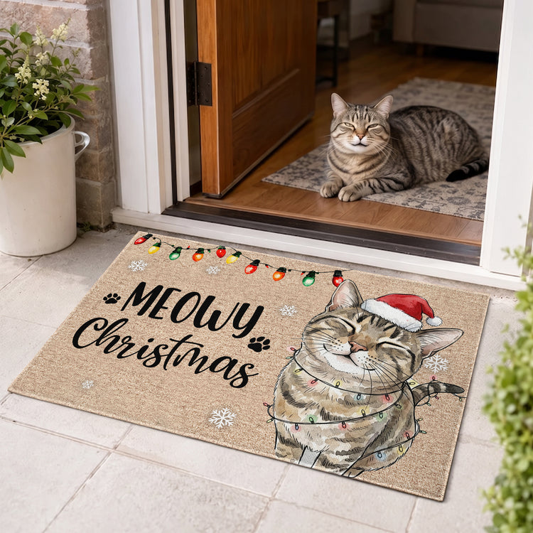 Merry-Christmas-Ya-Filthy-Animal-Custom-Pet-Portrait-Watercolor-Personalized-Doormat-2