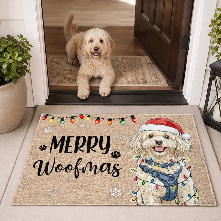 Merry-Christmas-Ya-Filthy-Animal-Custom-Pet-Portrait-Watercolor-Personalized-Doormat-3