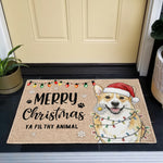 Merry-Christmas-Ya-Filthy-Animal-Custom-Pet-Portrait-Watercolor-Personalized-Doormat-4