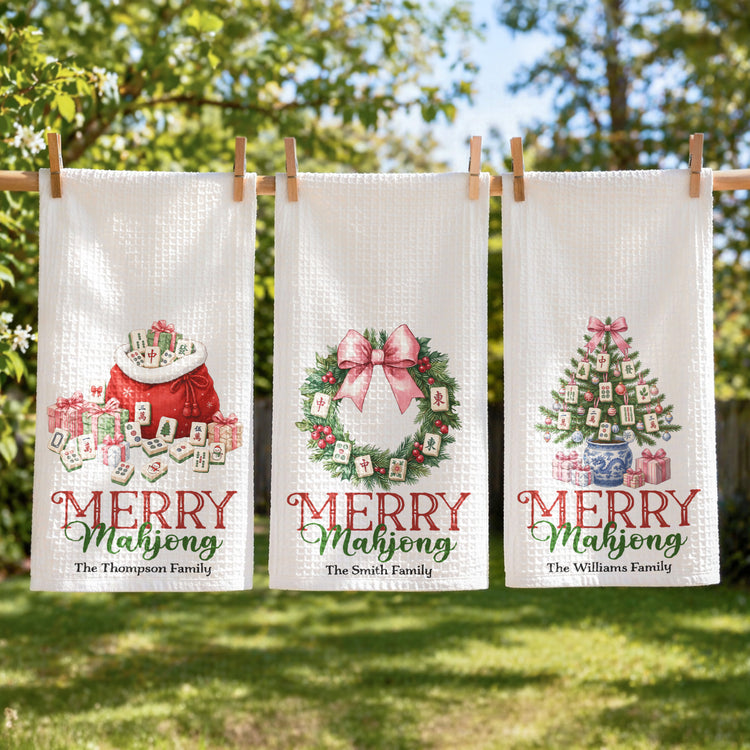 Merry-Mahjong-Christmas-Gift--Personalized-Kitchen-Towel-1