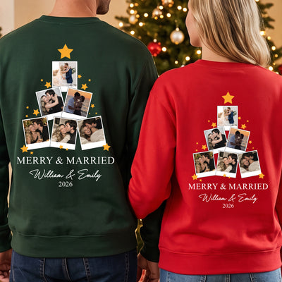 Merry & Married Our First Christmas As Mr. & Mrs. - Matching Sweatshirts - Personalized Shirt