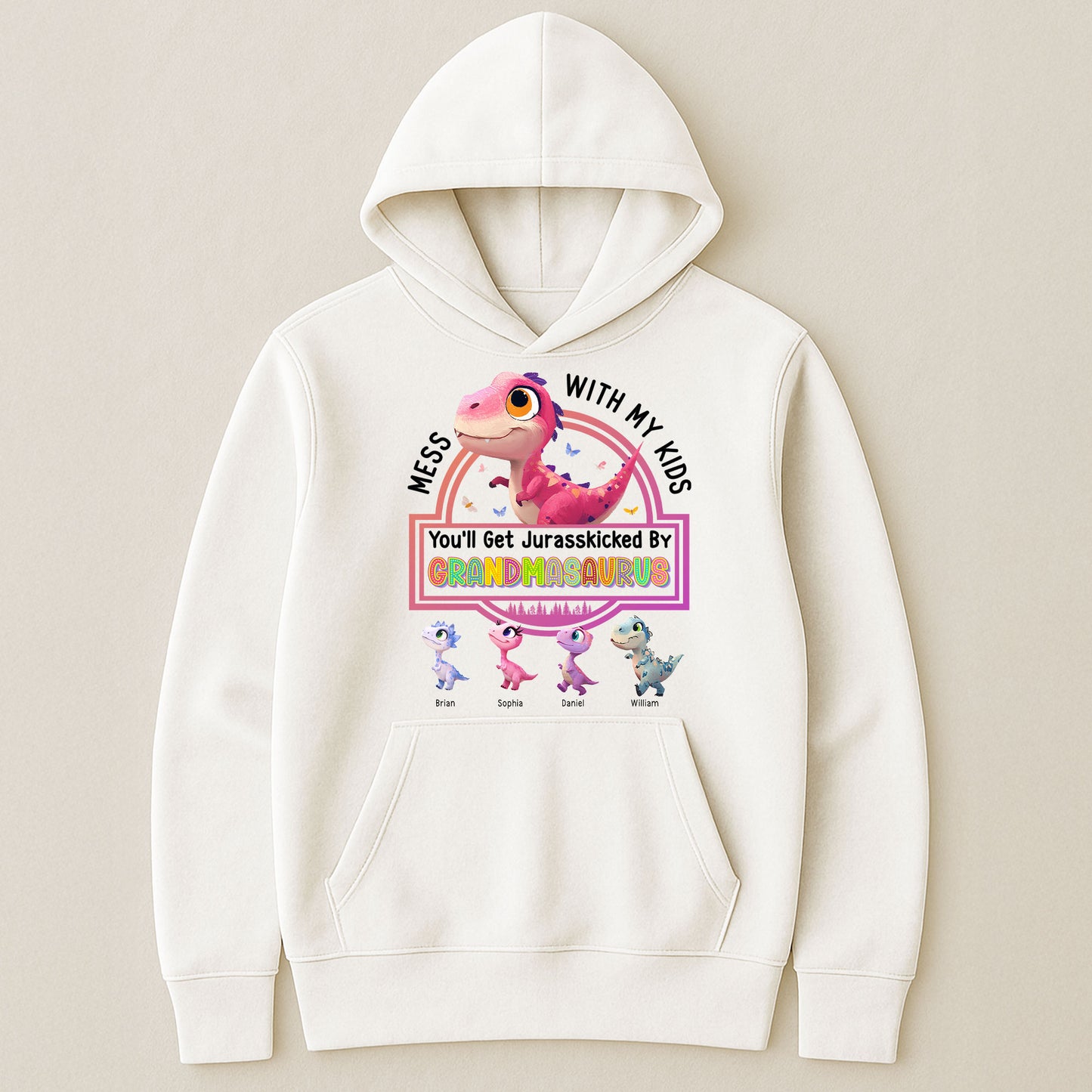 Mess With My Kids You'll Get Jurasskicked By Grandmasaurus - Personalized Shirt