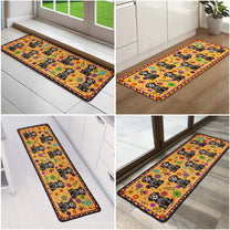 Mexican Floral Pet Sugar Skull Halloween Day Of The Dead - Personalized Runner Rug