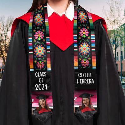 Mexican Pattern - Personalized Photo Graduation Stole