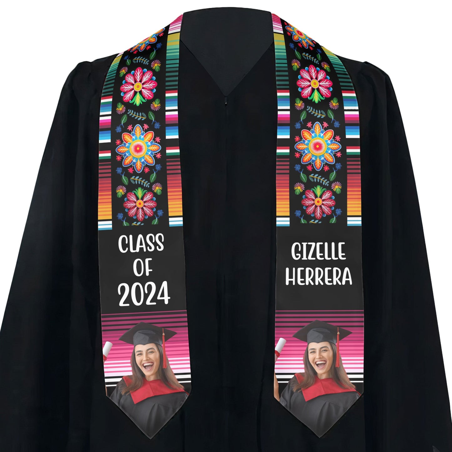 Mexican Pattern - Personalized Photo Graduation Stole