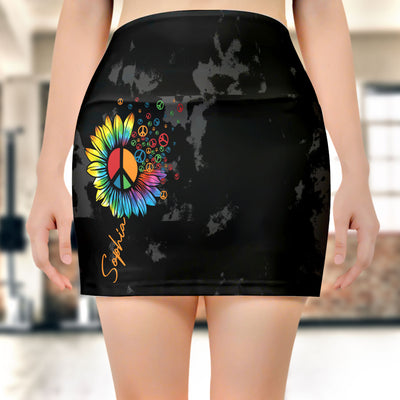 Middle Finger, Hippie - Custom Women's Skorts With Pockets