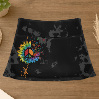 Middle Finger, Hippie - Custom Women's Skorts With Pockets
