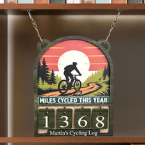 Miles Cycled This Year - Personalized Cycling Tracker Sign