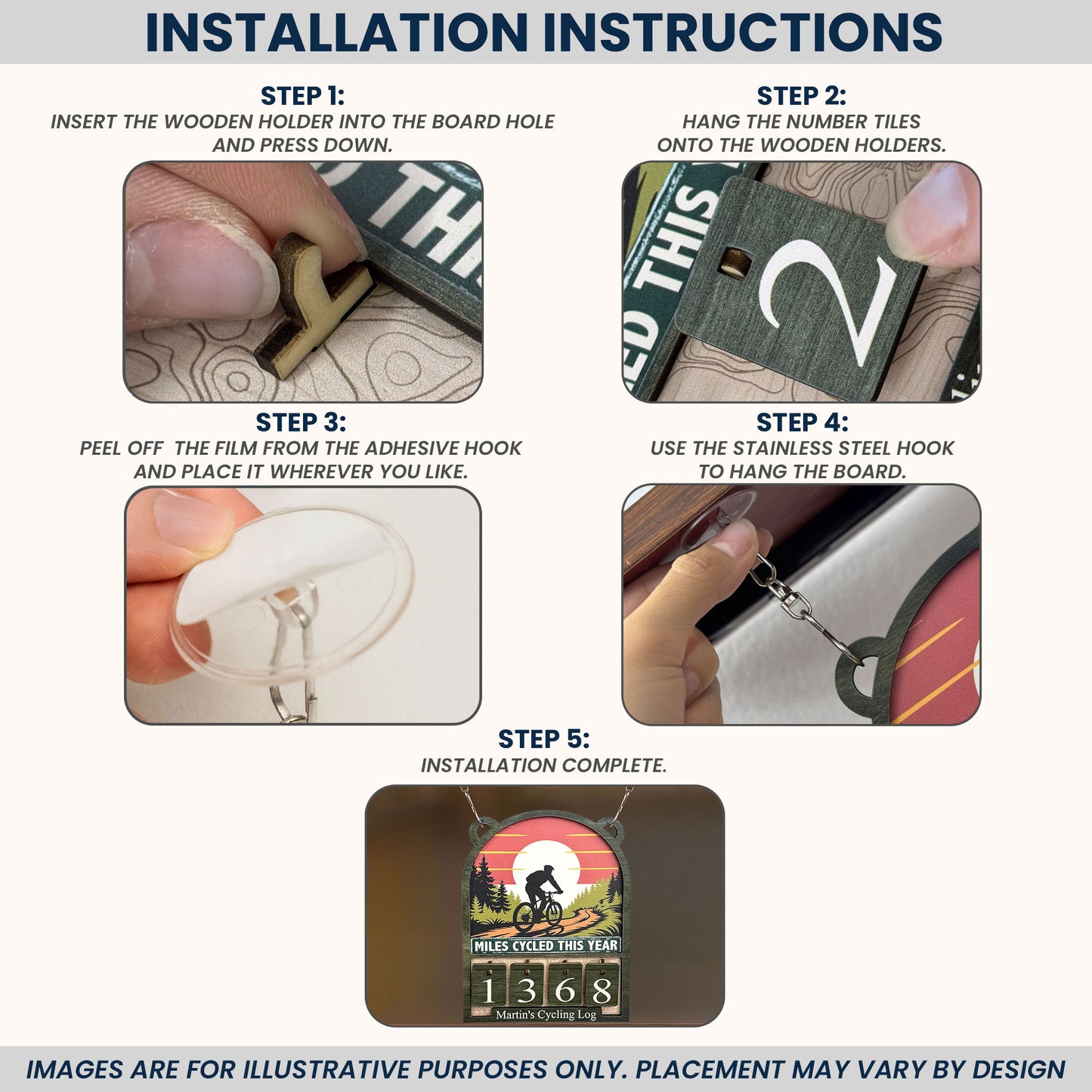 Miles Cycled This Year - Personalized Cycling Tracker Sign