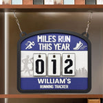 Miles Run This Year - Personalized Hanging Run Tracker