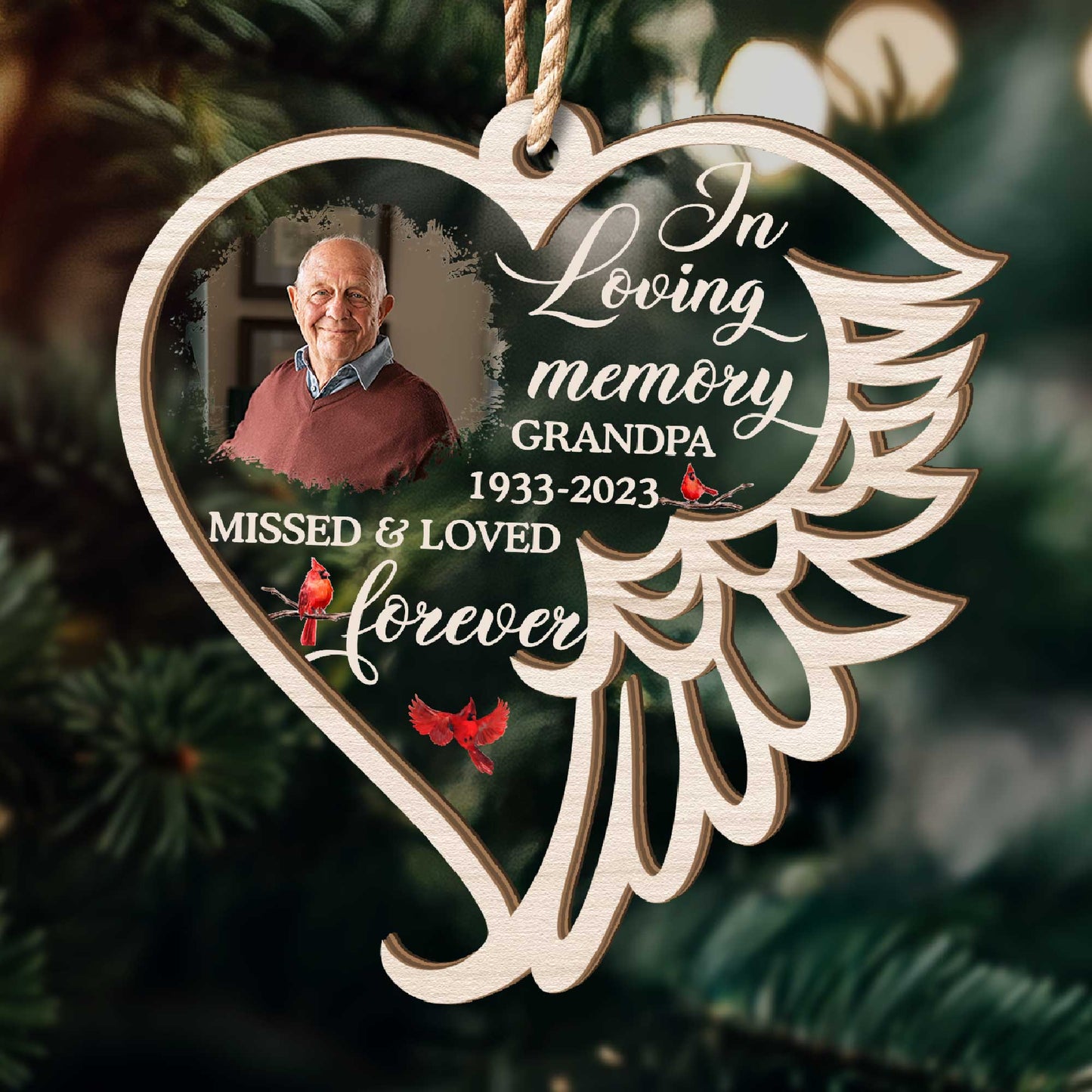 Missed And Loved Forever - Personalized Wood And Acrylic Ornament