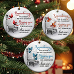 Missing You Is A Heartache Cardinals Winter Memorial - Ceramic Ornament