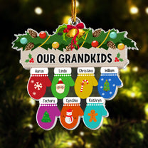 Mittens Family, Grandkids - Personalized Acrylic Ornament