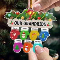 Mittens Family, Grandkids - Personalized Acrylic Ornament