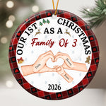 First Christmas As A Family Of Three - Personalized Ceramic Ornament