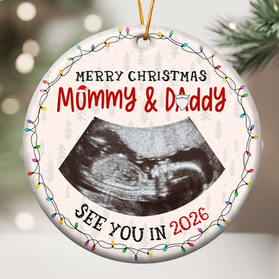 First Christmas Mommy & Daddy - Personalized Ceramic Photo Ornament