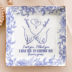Toile De Jouy Style Forever Yours Anniversary Gift For Women - Personalized Jewelry Dish