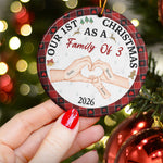 First Christmas As A Family Of Three - Personalized Ceramic Ornament