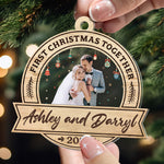 First Christmas Together - Personalized Wood And Acrylic Photo Ornament