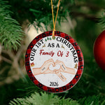 First Christmas As A Family Of Three - Personalized Ceramic Ornament