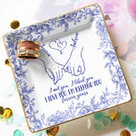 Toile De Jouy Style Forever Yours Anniversary Gift For Women - Personalized Jewelry Dish