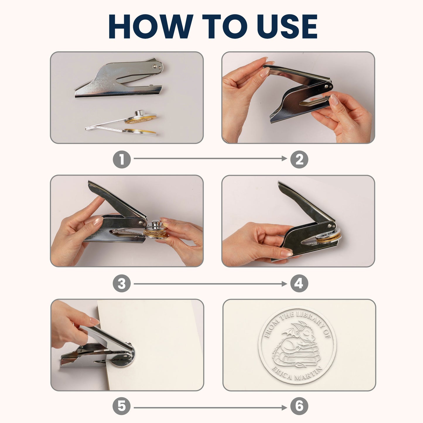 From The Library - Personalized Book Embosser Stamp