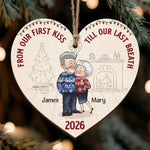 From Our First Kiss Till Our Last Breath - Personalized Wooden Ornament
