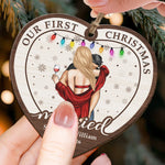 Our First Christmas Married Couple - Personalized Wooden Ornament