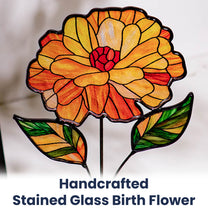 Different Flowers From Same Garden - Custom Stained Glass Birth Flower Suncatcher