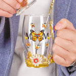 Mom And Children Butterflies - Personalized Enamel Flower Tea Cup