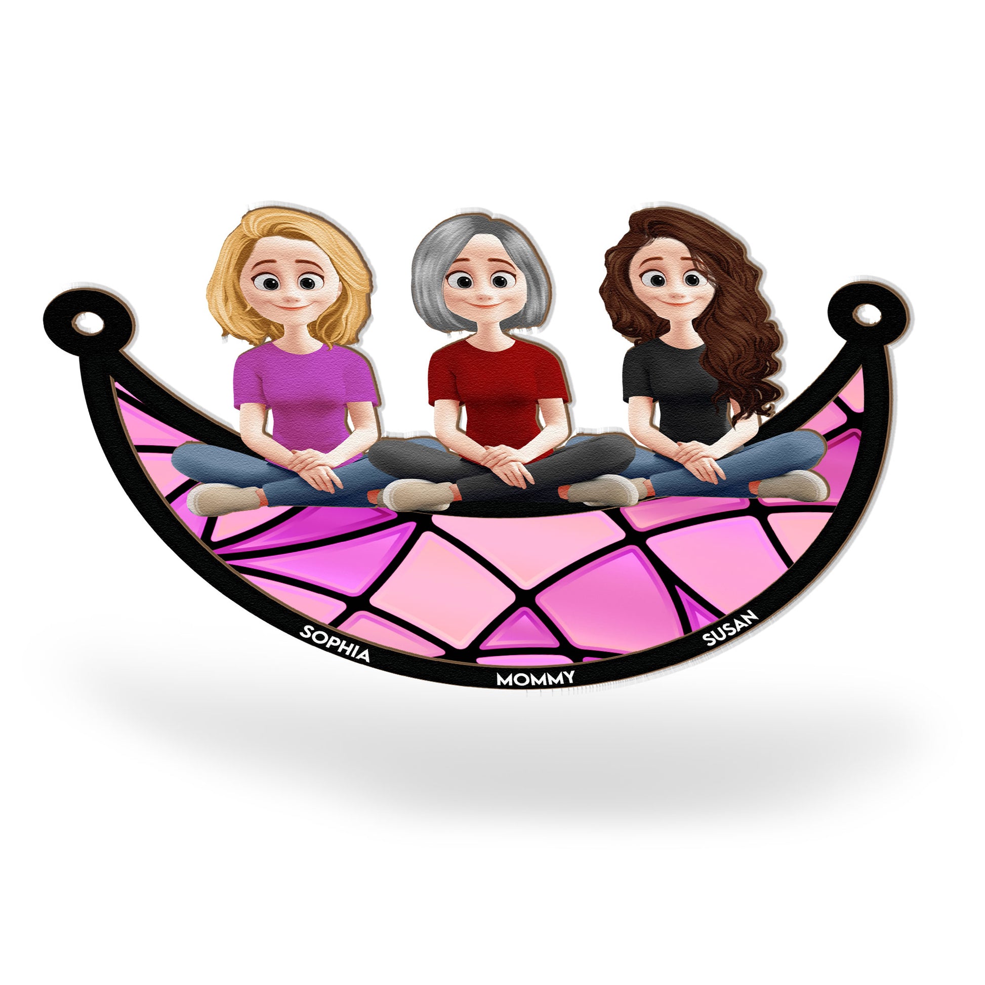 Mom And Her Children - New Style - Personalized Window Hanging Suncatcher Ornament