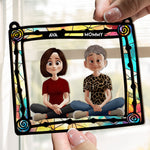 Mom And Her Children - New Version - Personalized Window Hanging Suncatcher Ornament