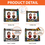 Mom And Her Children - New Version - Personalized Window Hanging Suncatcher Ornament