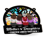 Mom And Her Children - Tree Life - Personalized Window Hanging Suncatcher Ornament
