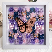 Mom - Butterfly Version - Personalized Flower Shadow Box