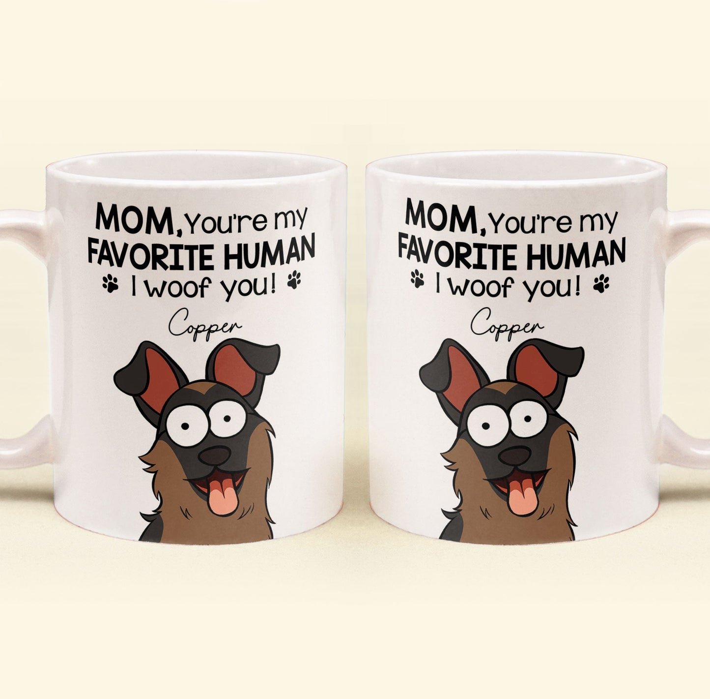 Mom Dad We Woof You  - Personalized Mug