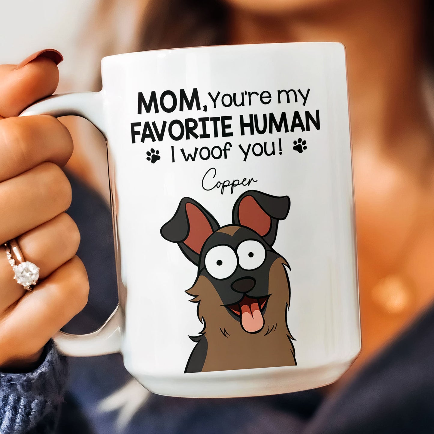 Mom Dad We Woof You  - Personalized Mug