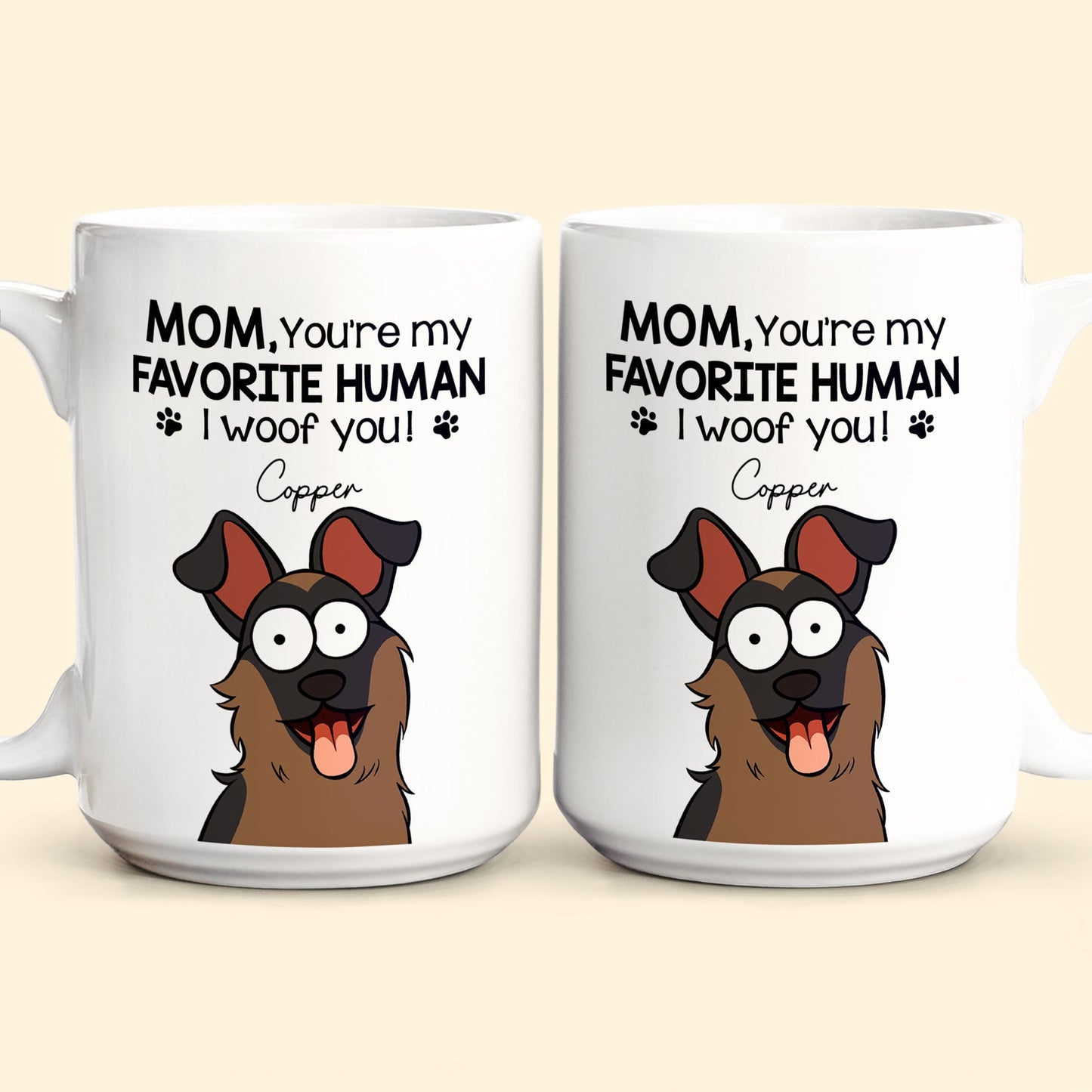 Mom Dad We Woof You  - Personalized Mug