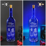 Mom Everything I Am Is Because Of You - Personalized Blue Bottle Lamp