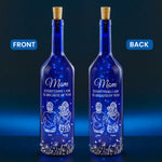 Mom Everything I Am Is Because Of You - Personalized Blue Bottle Lamp