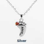 Mom Gifts First Mom New Mom To Be Mom Gifts - Personalized Baby Feet Necklace With Birthstone
