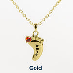 Mom Gifts First Mom New Mom To Be Mom Gifts - Personalized Baby Feet Necklace With Birthstone