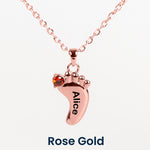 Mom Gifts First Mom New Mom To Be Mom Gifts - Personalized Baby Feet Necklace With Birthstone