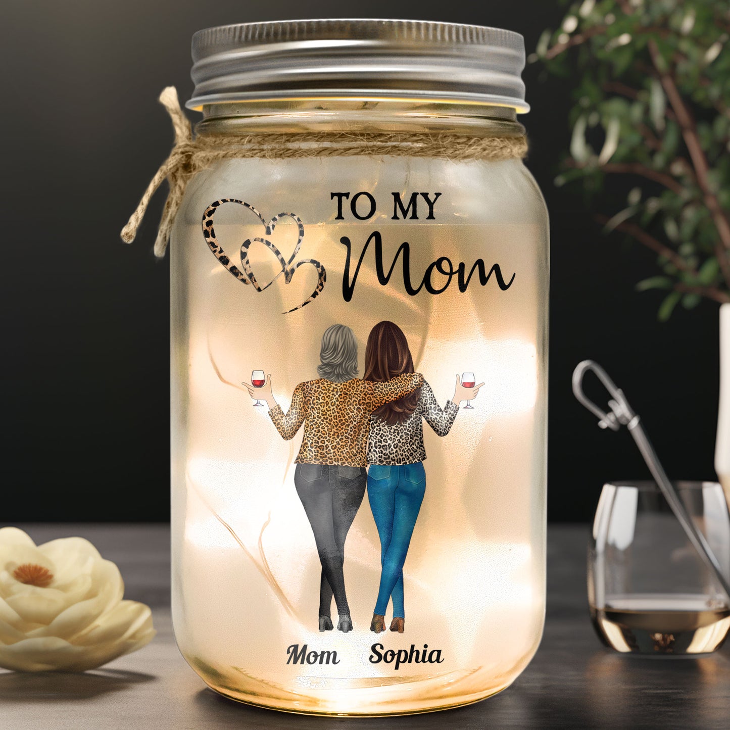 Mom Gifts From Daughter I Love You - Personalized Mason Jar Light